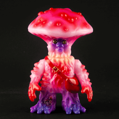 One Off MooGee Pink w Red Bag and Purple Legs